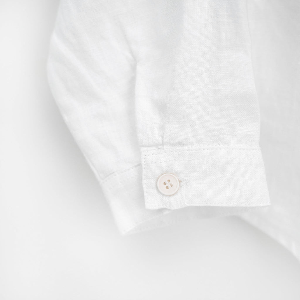 Eino White Asymmetric Oversized Linen Shirt in White lekókko