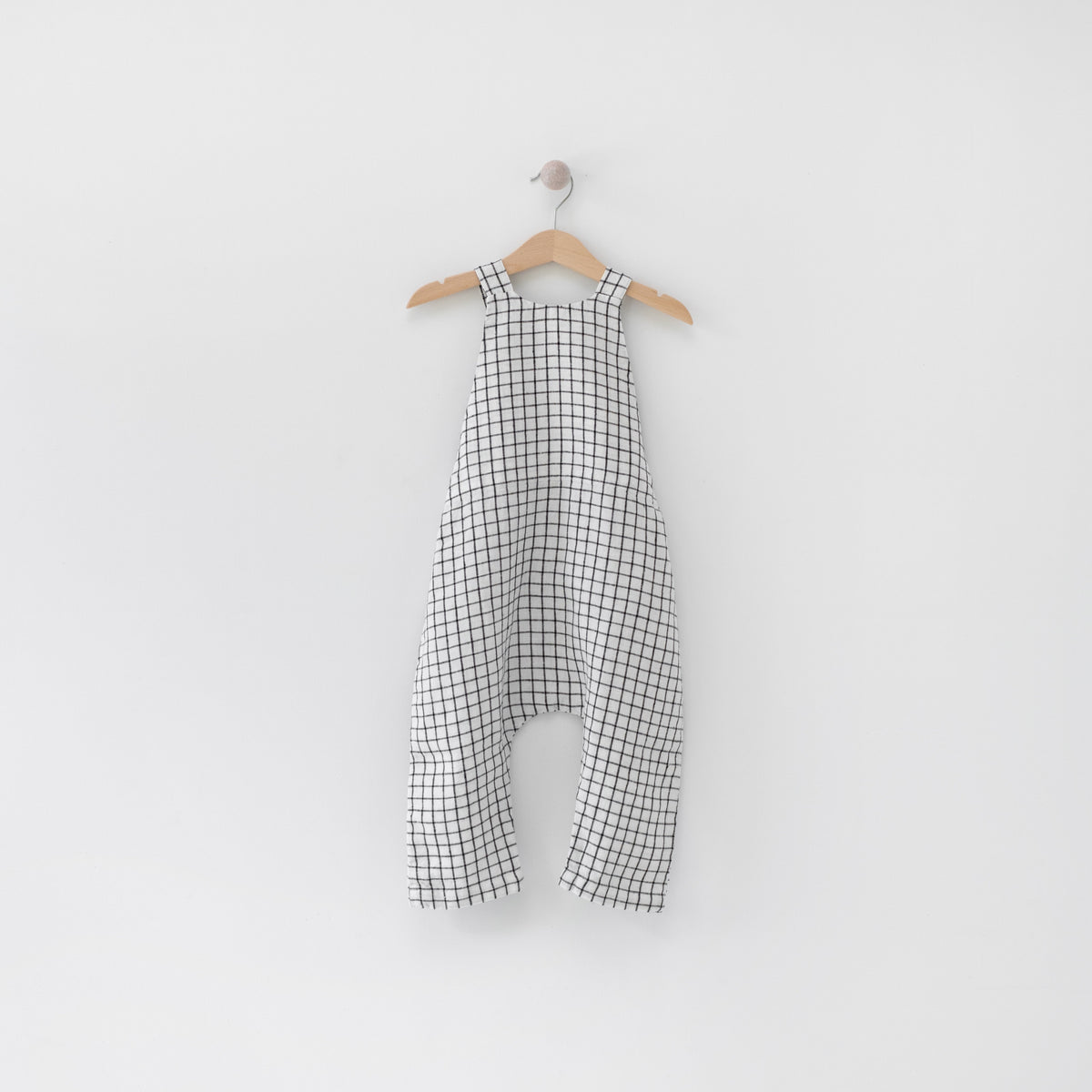 Kai Linen Romper in Grid